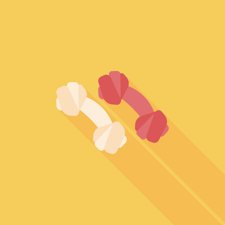 Pet bone flat icon with long shadowのイラスト素材