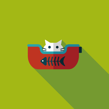 Pet bed flat icon with long shadowのイラスト素材