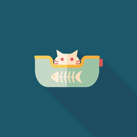 Pet bed flat icon with long shadowのイラスト素材