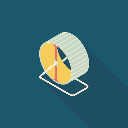 Pet exercise wheel flat icon with long shadow,eps10のイラスト素材