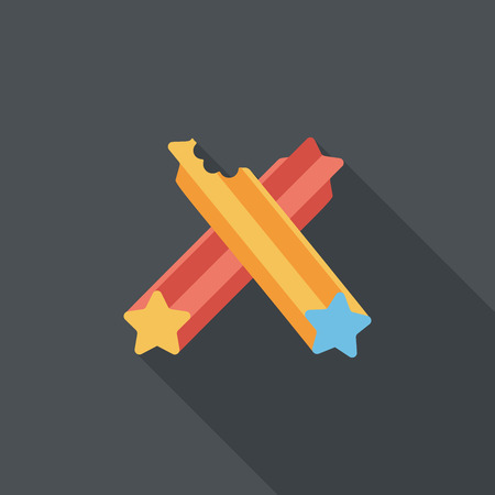 Pet dog cleaning teeth bone flat icon with long shadow, eps10のイラスト素材