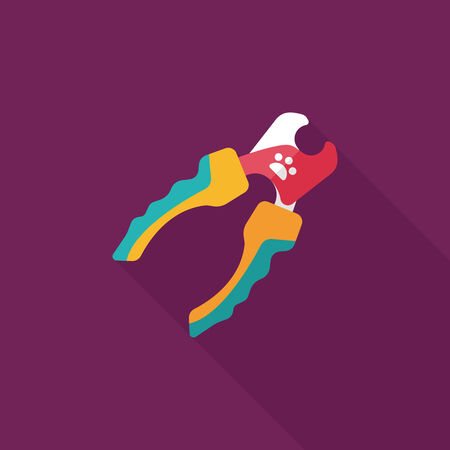 Pet nail clippers flat icon with long shadowのイラスト素材