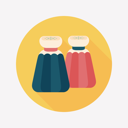 kitchenware pepper bottle flat icon with long shadowのイラスト素材