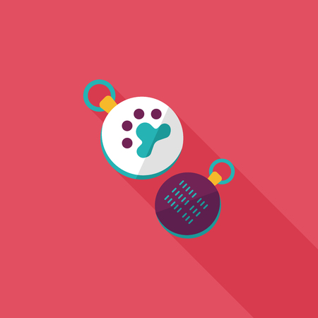 Pet tag flat icon with long shadowのイラスト素材