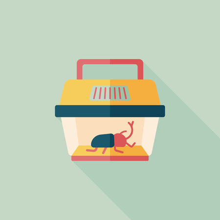 Pet beetle flat icon with long shadowのイラスト素材