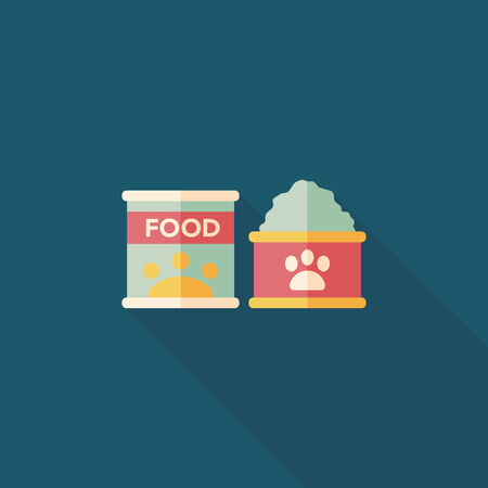 Pet dog food flat icon with long shadowのイラスト素材
