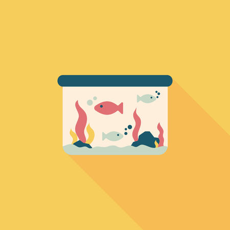 Pet fish flat icon with long shadowのイラスト素材