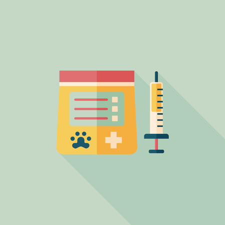 Pet drug flat icon with long shadowのイラスト素材