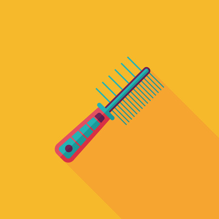 Pet dog brush flat icon with long shadow,eps10のイラスト素材