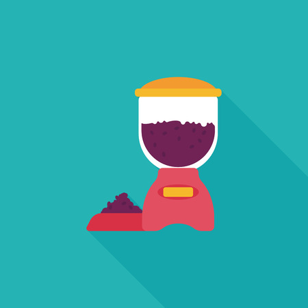 Pet dog food flat icon with long shadowのイラスト素材