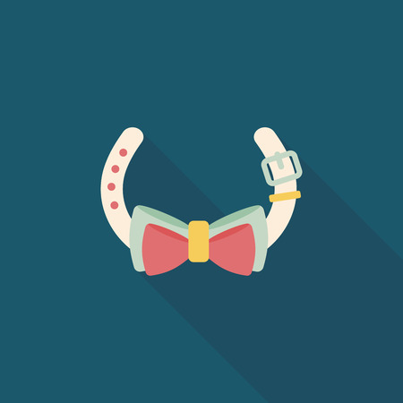Pet dog chains flat icon with long shadowのイラスト素材