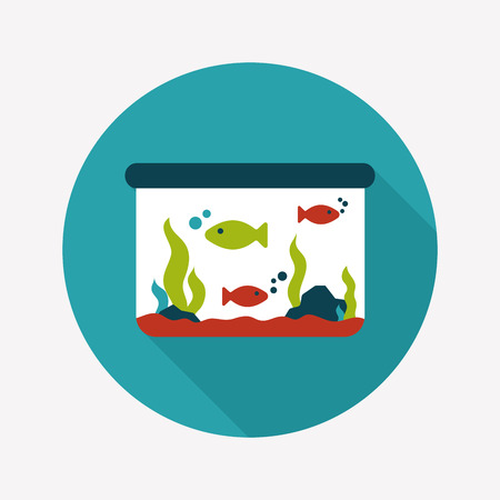 Pet fish flat icon with long shadow,eps10のイラスト素材