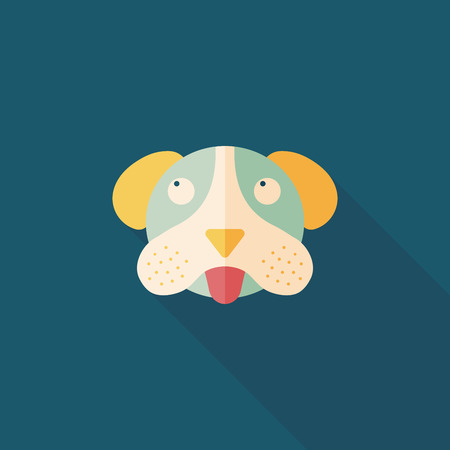 Pet dog flat icon with long shadowのイラスト素材