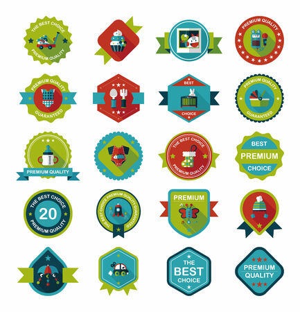 Baby badge banner design flat background setのイラスト素材