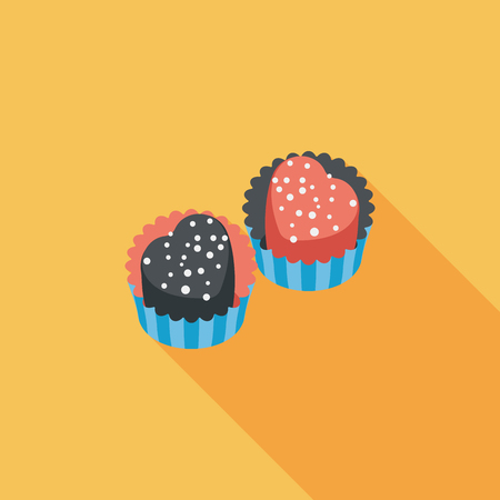 Valentine's Day chocolate flat icon with long shadow,eps10のイラスト素材