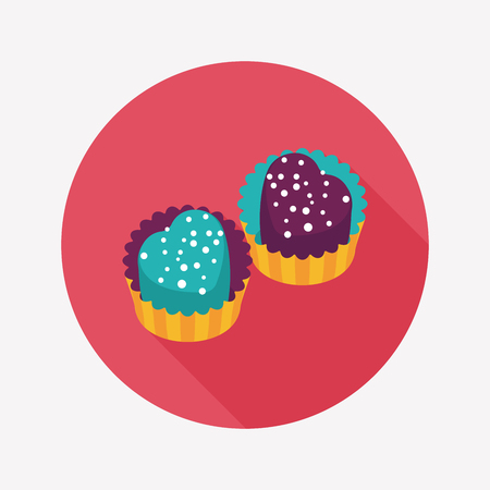 Valentine's Day chocolate flat icon with long shadow,eps10のイラスト素材