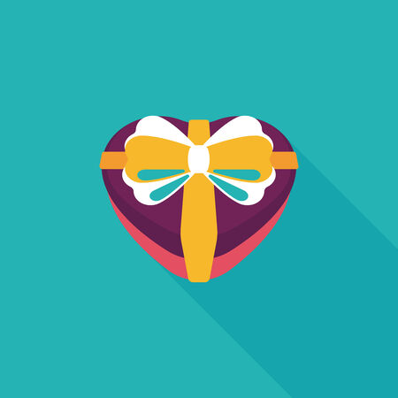Valentine's Day present flat icon with long shadow,eps10のイラスト素材