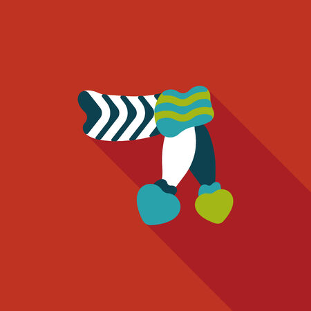 Valentine's day scarf flat icon with long shadow,eps10のイラスト素材