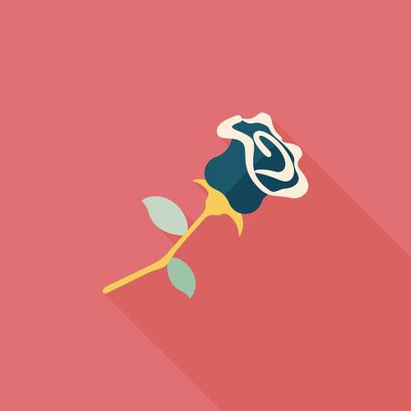 Valentine's Day flower flat icon with long shadow,eps10のイラスト素材