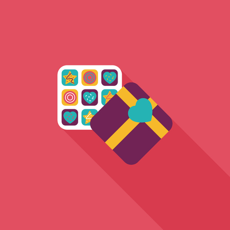 Valentine's Day chocolate flat icon with long shadow,eps10のイラスト素材