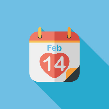 Valentine's Day February fourteen flat icon with long shadow,eps10のイラスト素材