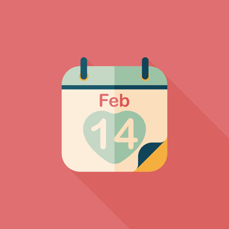Valentine's Day February fourteen flat icon with long shadow,eps10のイラスト素材