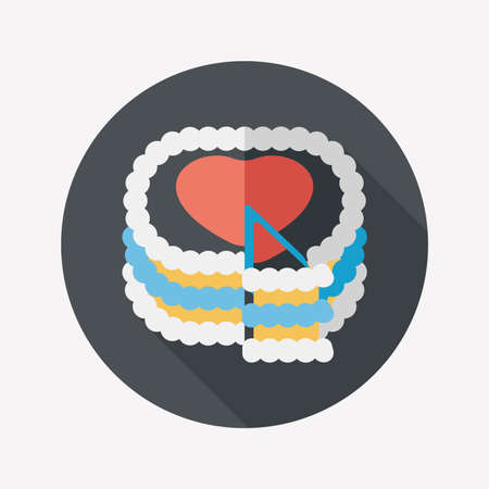 Valentine's Day cake flat icon with long shadow,eps10のイラスト素材