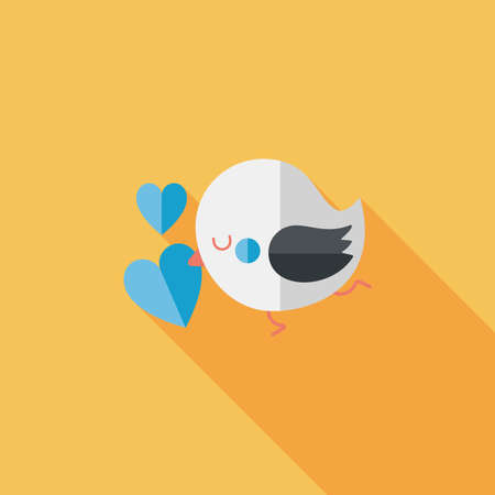 Valentine's Day lover bird flat icon with long shadow,eps10のイラスト素材