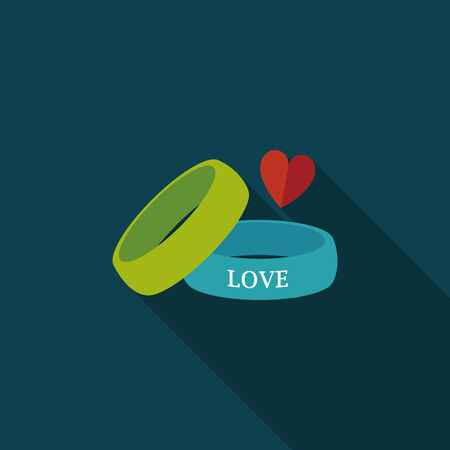 Valentine's Day couple bracelet flat icon with long shadow,eps10のイラスト素材