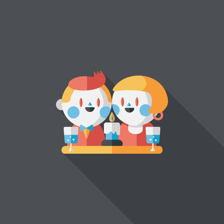 Valentine's day couple flat icon with long shadow,eps10のイラスト素材