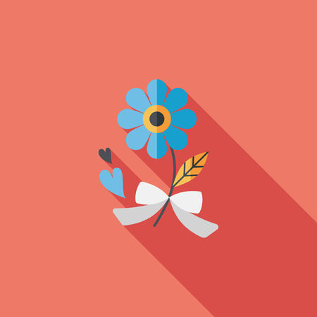 Valentine's Day flower flat icon with long shadow,eps10のイラスト素材