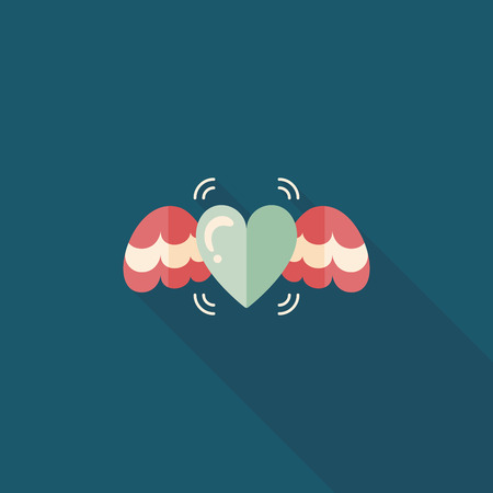 Valentine's Day love heart flat icon with long shadow,eps10のイラスト素材
