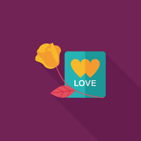 Valentine's day love letter flat icon with long shadow,eps10のイラスト素材