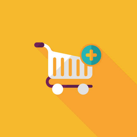 shopping cart flat icon with long shadow,eps10のイラスト素材