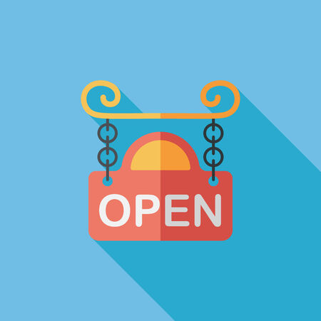 shopping store sign flat icon with long shadow,eps10のイラスト素材