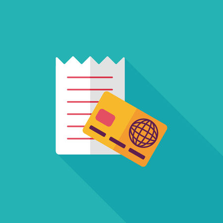 shopping credit card bill flat icon with long shadow,eps10のイラスト素材