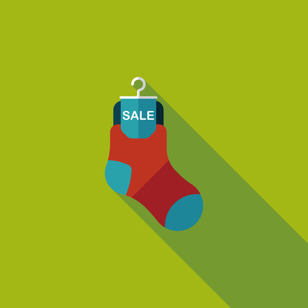 shopping sale socks flat icon with long shadow,eps10のイラスト素材