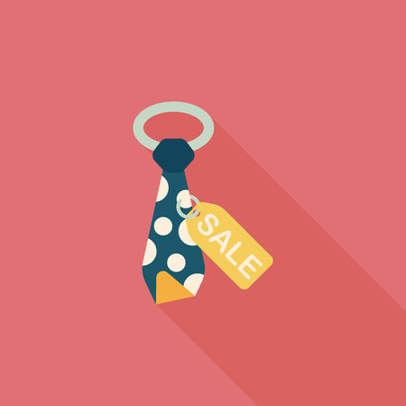 shopping sale tie flat icon with long shadow,eps10のイラスト素材