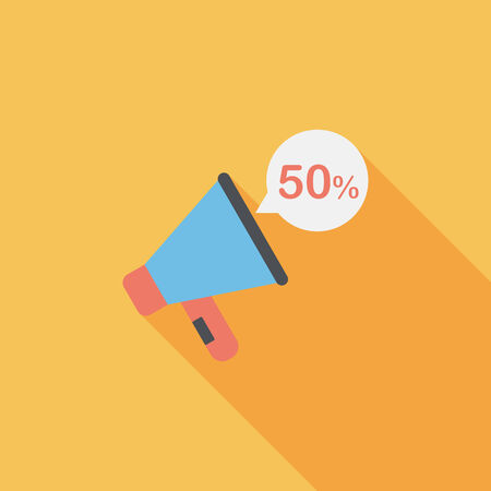 shopping sale announcement flat icon with long shadow,eps10のイラスト素材