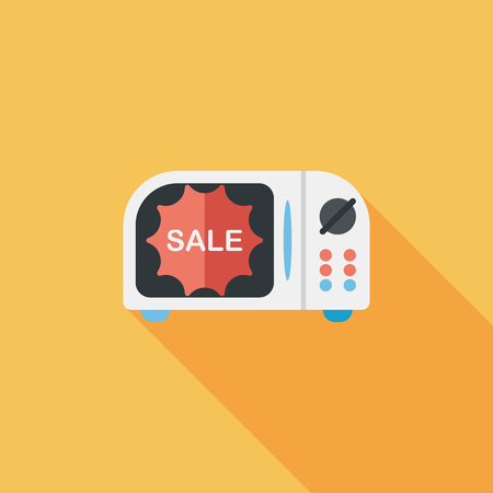 shopping slae microwaves oven flat icon with long shadow,eps10のイラスト素材
