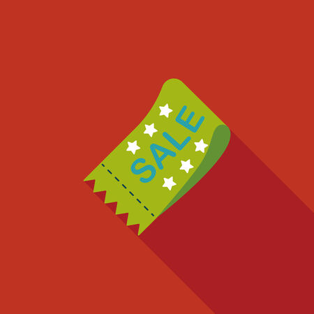 shopping sale coupon flat icon with long shadow,eps10のイラスト素材