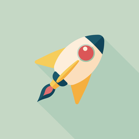 Spaceship flat icon with long shadow,eps10のイラスト素材