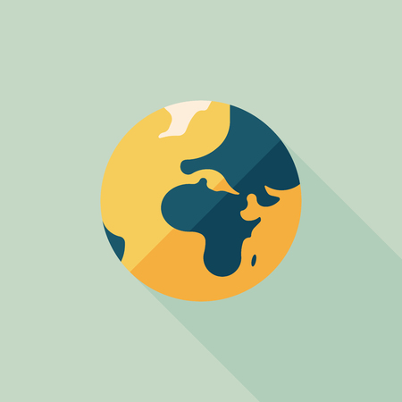 Space earth flat icon with long shadow,eps10のイラスト素材