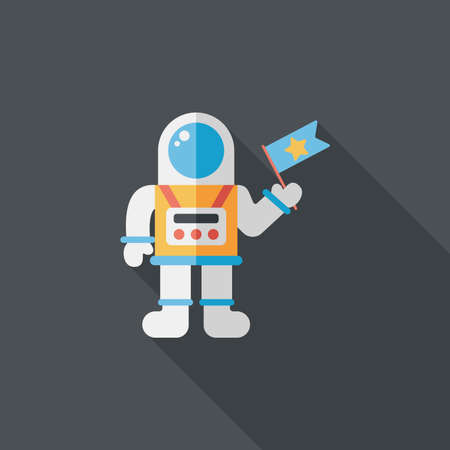 Space Astronaut flat icon with long shadow, eps10のイラスト素材