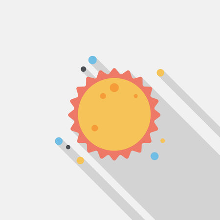 Space sun flat icon with long shadow,eps10のイラスト素材