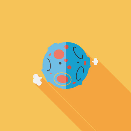 Space planet flat icon with long shadow,eps10のイラスト素材