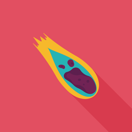 Space Meteorite flat icon with long shadow,eps10のイラスト素材