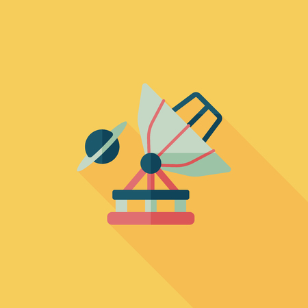 Space Telescope flat icon with long shadow,eps10のイラスト素材