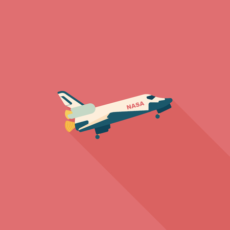 Spaceship flat icon with long shadow,eps10のイラスト素材