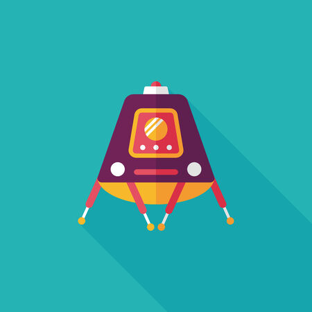 Space Rover flat icon with long shadow,eps10のイラスト素材